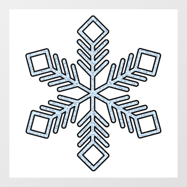 Glitter Snowflake - Baby Blue Branches Window Cling (Sheet)