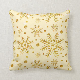 Glitter Snowflake Flurries CHOOSE BACKGROUND COLOR Throw Pillow