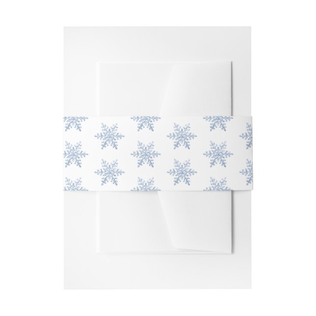 Glitter Snowflake Pattern Invitation Belly Band (Front Example)