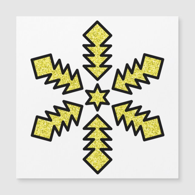 Glitter Snowflake - Yellow Star (Front)