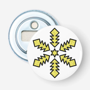 Glitter Snowflake - Yellow Star Bottle Opener