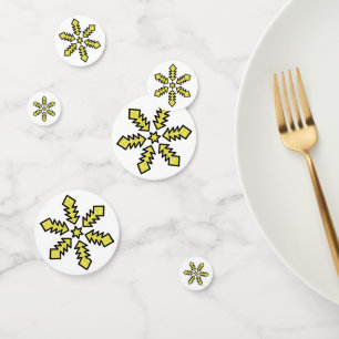 Glitter Snowflake - Yellow Star Confetti