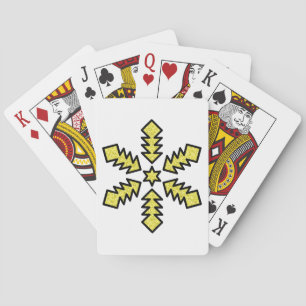 Glitter Snowflake - Yellow Star Playing Cards