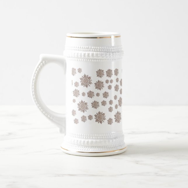 Glitter Snowflakes Beer Stein (Left)
