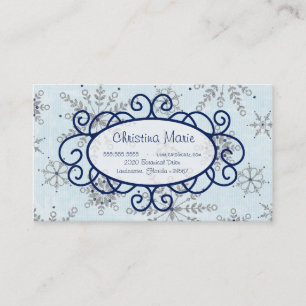 Glitter Snowflakes Business Cards