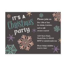 Glitter Snowflakes Christmas Party Invitation