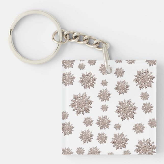 Glitter Snowflakes Keychain (Front)