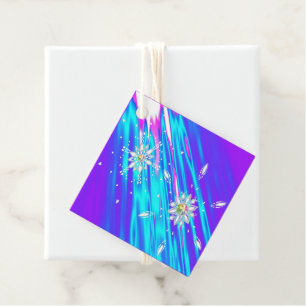 Glitter snowflakes winter wonderland favour tags