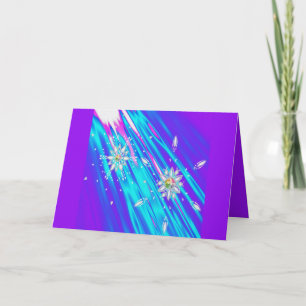 Glitter snowflakes winter wonderland holiday card