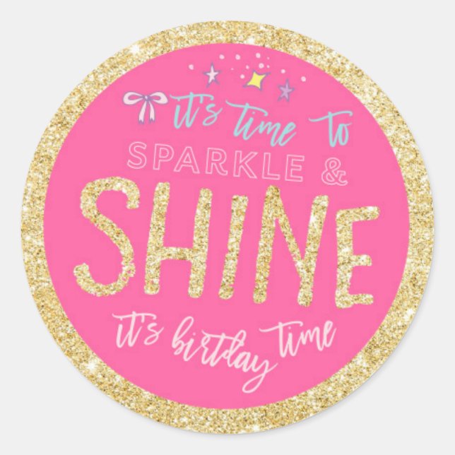 Glitter Sparkle Birthday Sticker (Front)
