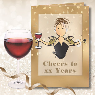 Glitter Sparkle Fabulous Female Cartoon Birthday Card