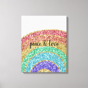 Glitter Sparkle Gold Rainbow Canvas Print