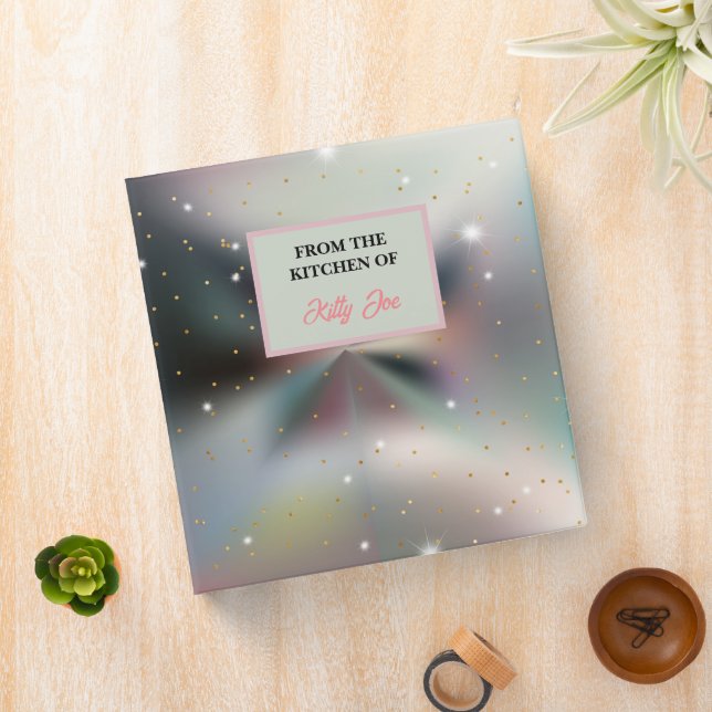 Glitter Sparkle kitchen family cookbook  Binder (In Situ)