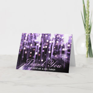 Glitter Sparkle Purple Confetti Wedding Thank You