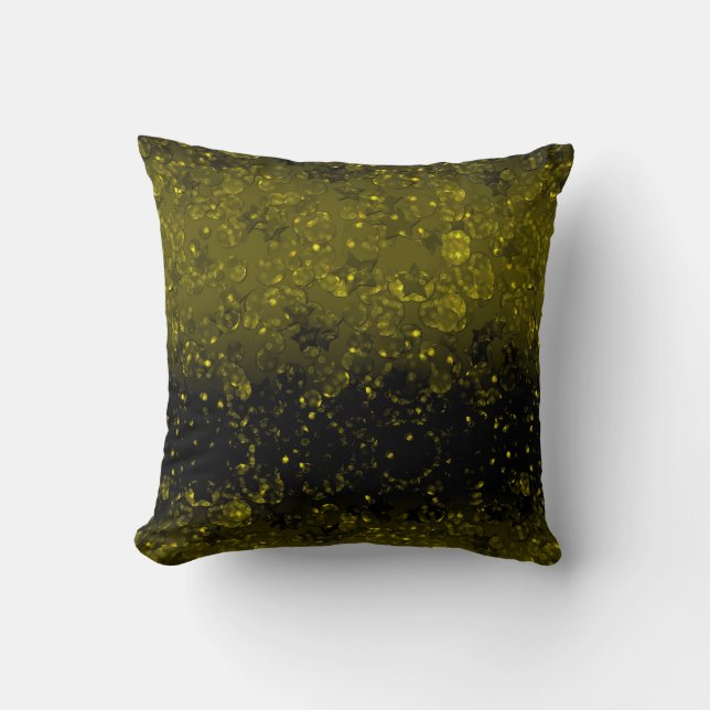 Glitter sparkle seamless confetti green shine dark throw pillow (Front)