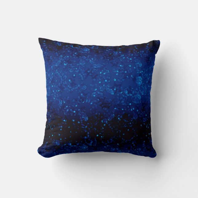Glitter sparkle seamless confetti navy shine dark throw pillow (Front)