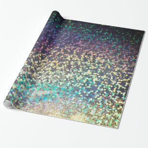 Glitter sparkle sequin confetti multicolor print p wrapping paper