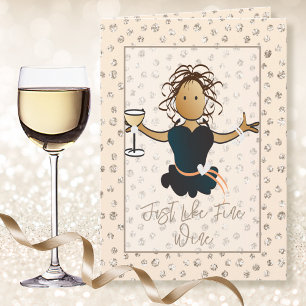 Glitter Sparkle Shimmer Wine Personalized Birthday Card