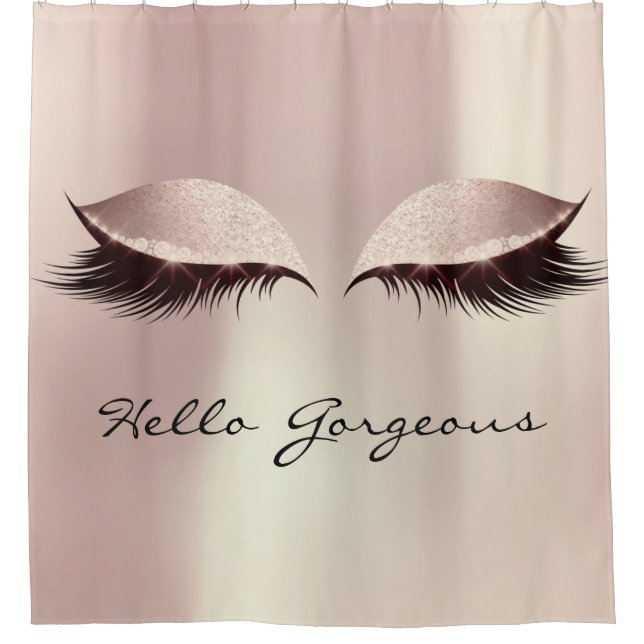 Glitter Sparkly Hello Gorgeous Blush Pink Eyes (Front)