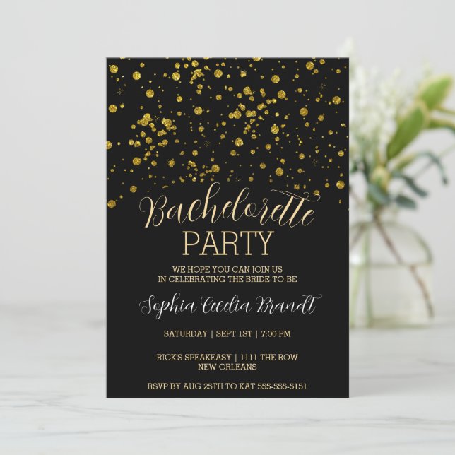 Glitter Splash Party Invitation (Standing Front)