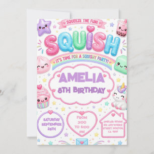 Glitter Squishy Birthday Party Invitation