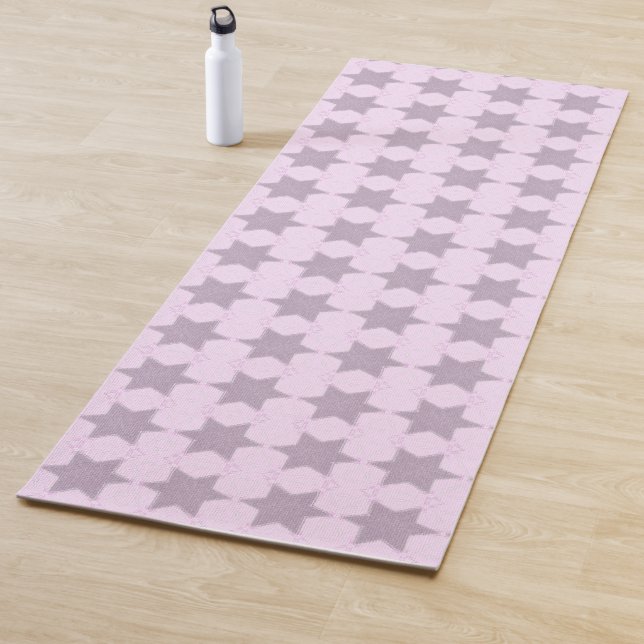 Glitter Star of David blush Yoga Mat (In Situ)