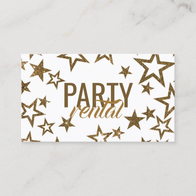 Glitter Star Party Rental Tableware Supplies Business Card (Front)