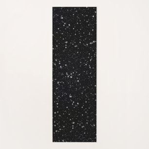 Glitter Stars2 - Silver Black Yoga Mat