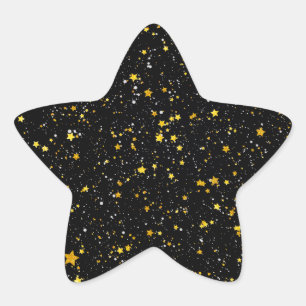 Glitter Stars3 - Gold Black Star Sticker
