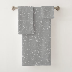 Glitter Stars4 - Silver Bath Towel Set