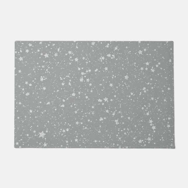 Glitter Stars4 - Silver Doormat (Front)