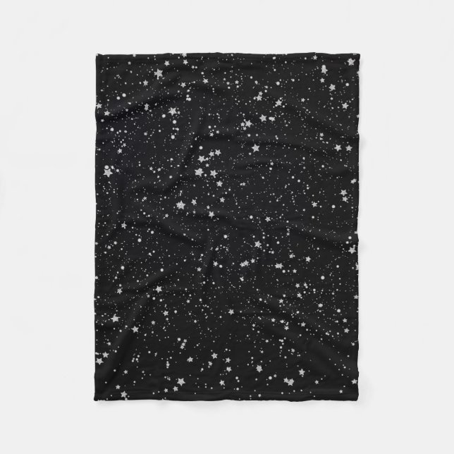 Glitter Stars4 - Silver Fleece Blanket (Front)