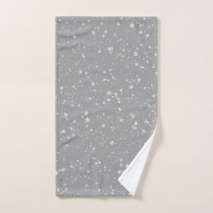 Glitter Stars4 - Silver Hand Towel