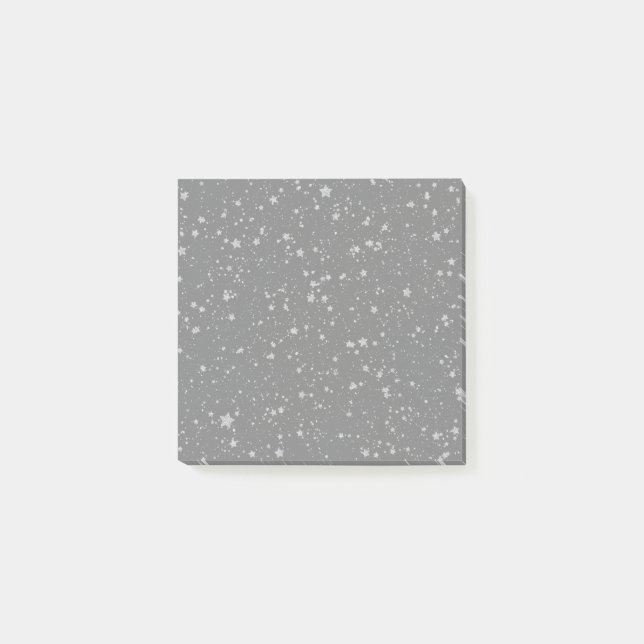 Glitter Stars4 - Silver Post-it Notes (Front)