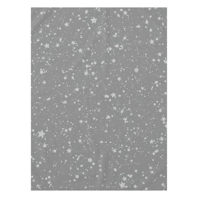 Glitter Stars4 - Silver Tablecloth (Front)
