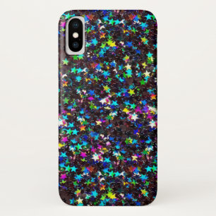 glitter stars on black Case-Mate iPhone case