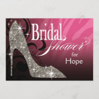 Glitter Stiletto Zebra Bridal Shower pink silver