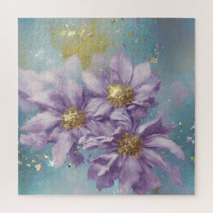 Glitter Storm Fantasy Flowers Jigsaw Puzzle