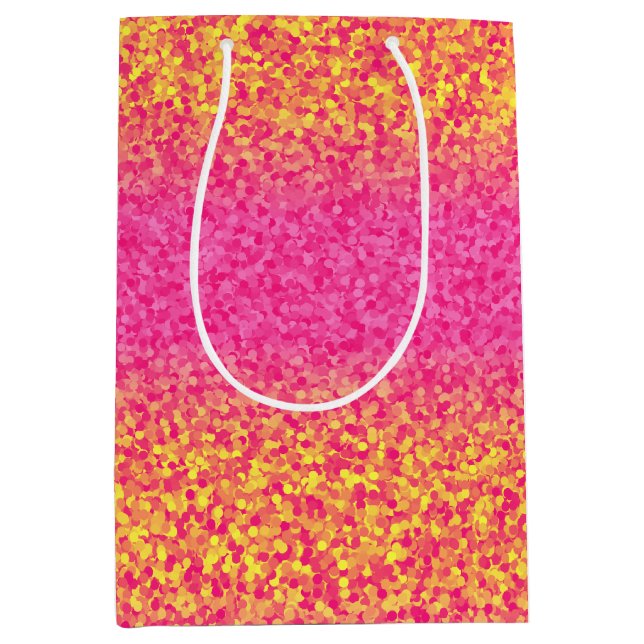 Glitter Stripes,Pink-Yellow-GIFT BAG M (Front)