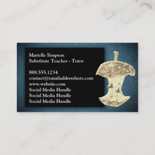 Glitter Substitute Preschool Teacher Professor Business Card
