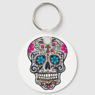 glitter Sugar Skull Keychain