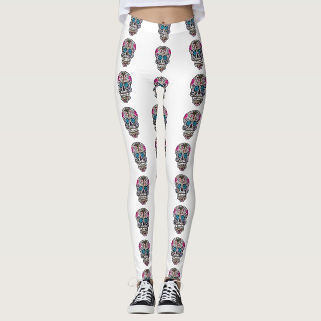 glitter Sugar Skull leggings (Front)