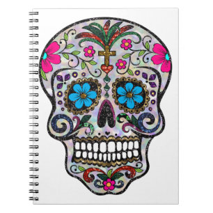 glitter Sugar Skull Notebook