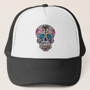 glitter Sugar Skull Trucker Hat
