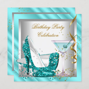 Teal fashion glitter heels