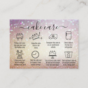Glitter Thank You Cake Care Instructions Business Card