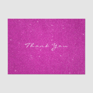 Glitter Thank You Fuchsia HotPink Rose Favour Whit Tissue Paper