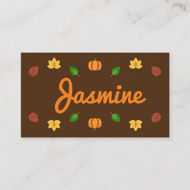 Glitter Thanksgiving Place Card (Front)