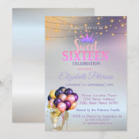 Glitter Tiara,Coctail, Silver Sweet 16 Party