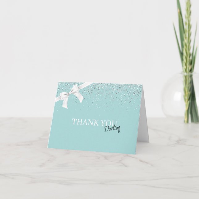 Glitter Tiffany  Thank You Card (Front)